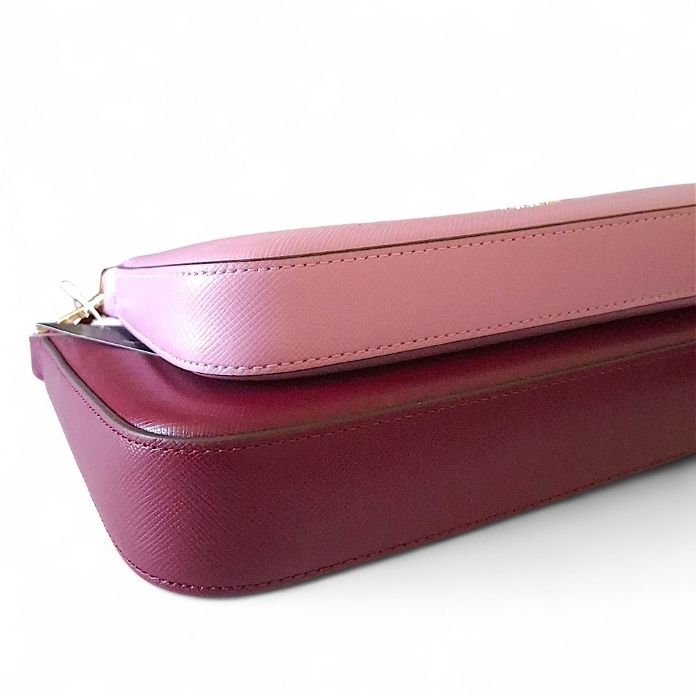 Kate Spade Duet Crossbody Duo Bag Colorblock Soft Blackberry & Pink - Picture 10 of 16